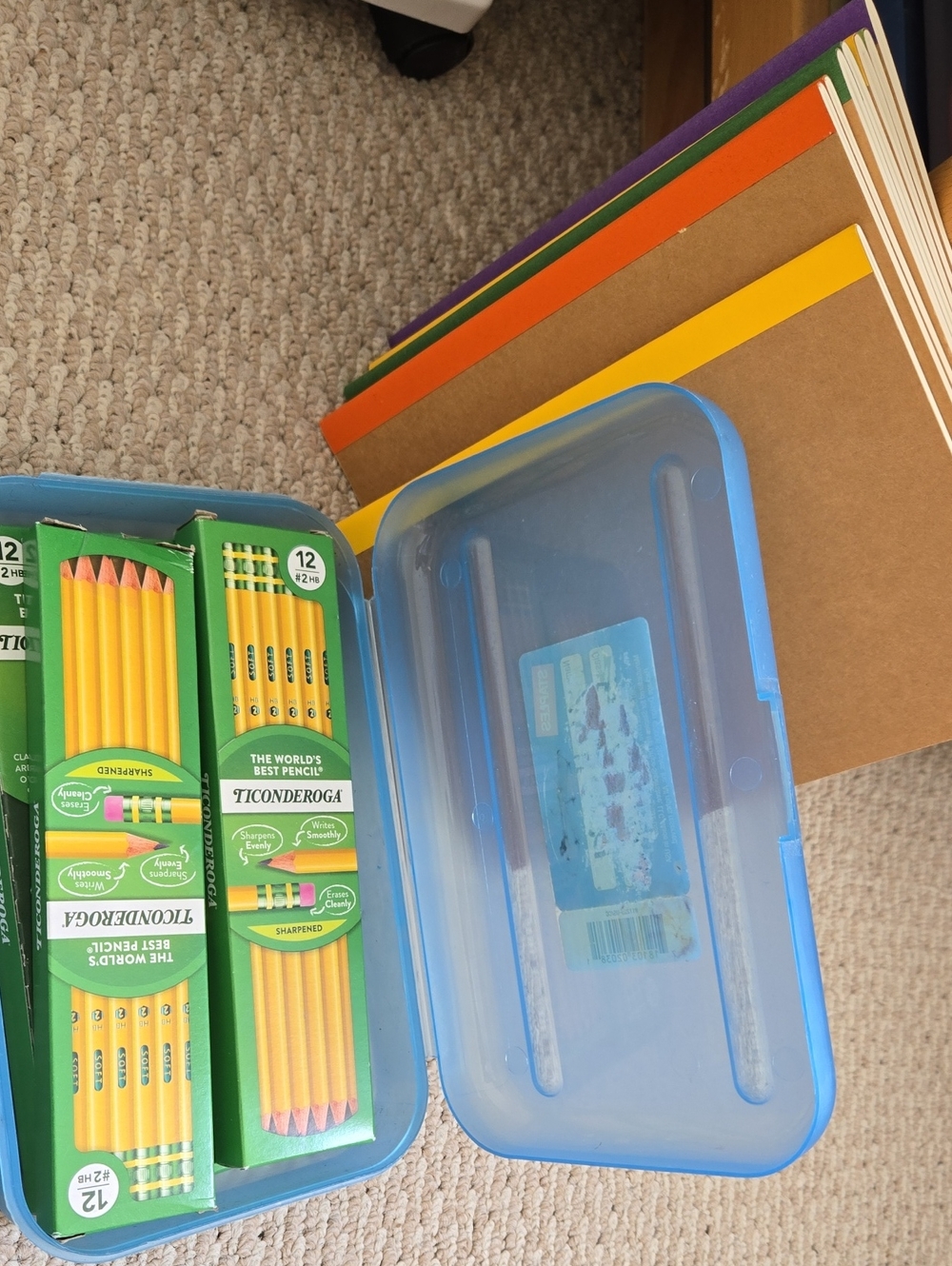 Yellow #2 HB Pencils - 4 Packs of 12 (Green Box) And 8 Notebooks Bundled